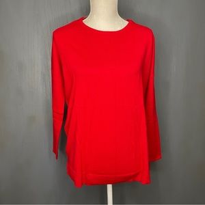 Chico's Size 0 Red Center-Seam Round Neck Basic Sweater (US Small) New